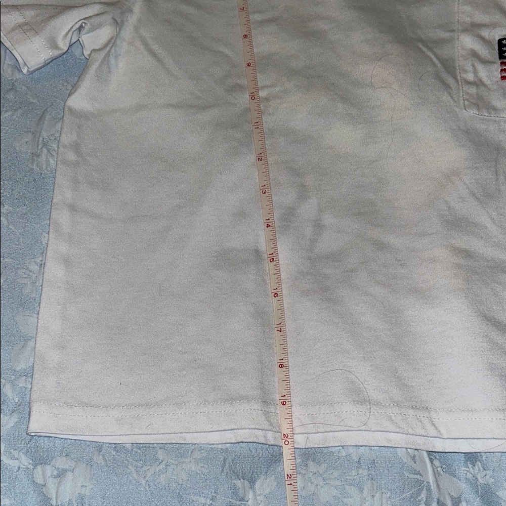 Women’s White Tee with Embroidered USA Flag and Olympic Rings - Picture 5 of 6